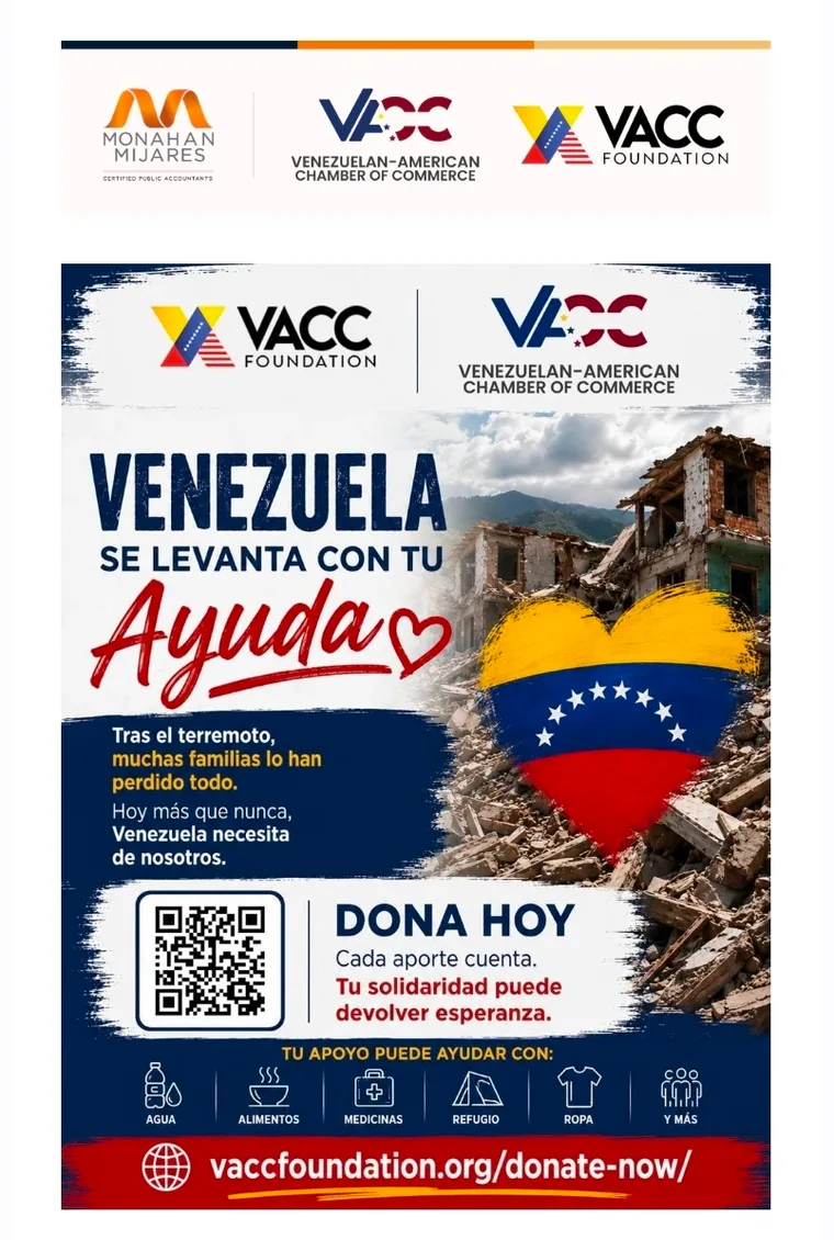 Afiche de VACC Foundation — Cámara de Comercio Venezolano-Americana